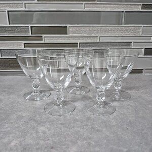 5 Orrefors Sweden Very Fine Cocktail Liquor Glasses with Prism Ball Stem